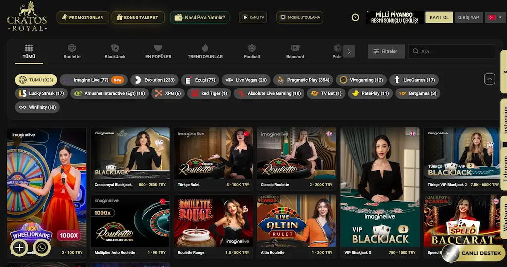 Cratosroyalbet Canlı Casino