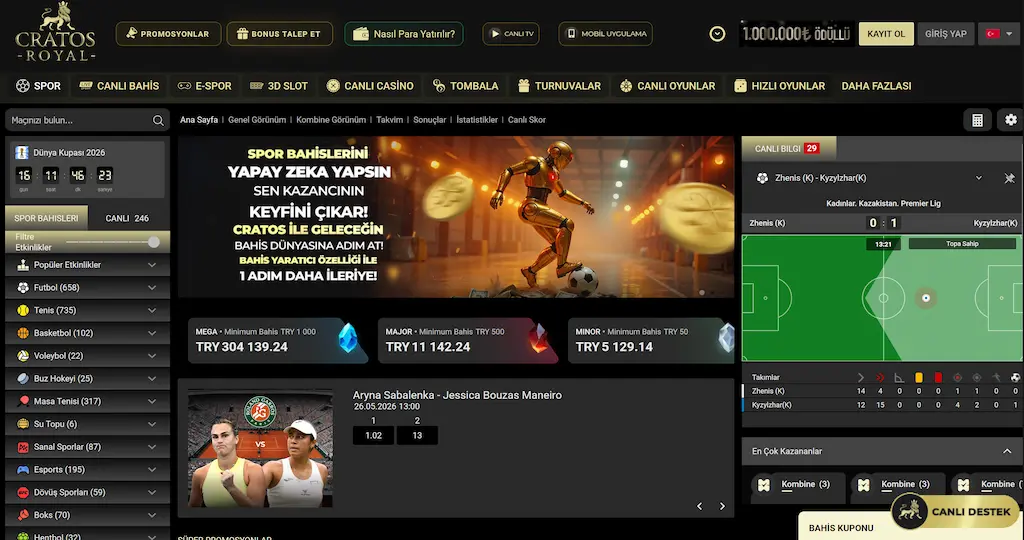Cratosroyalbet Spor Bahisleri
